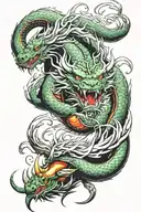 shen long dragon emerging tattoo design idea