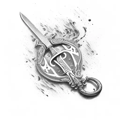 sword art online sword with citation "its not over when you lose, its over when you quit" tattoo design idea