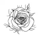 XV with roses and fire tattoo design idea