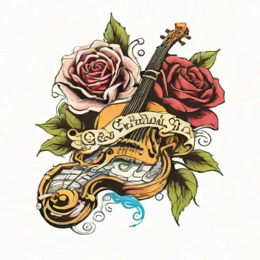 Grandma, your melody is eternal. In every note your memory lives tattoo design idea