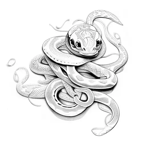 snakes and butterflies  tattoo design idea