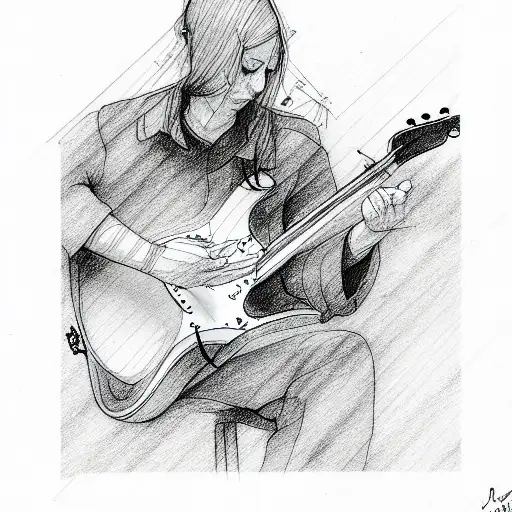 blues guitar and harmonica tattoo design idea