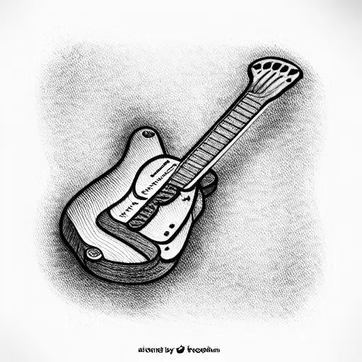 blues guitar and harmonica tattoo design idea