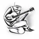 blues guitar and harmonica tattoo design idea