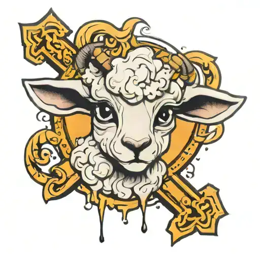 "fear the lamb" with a cross tattoo tattoo design idea