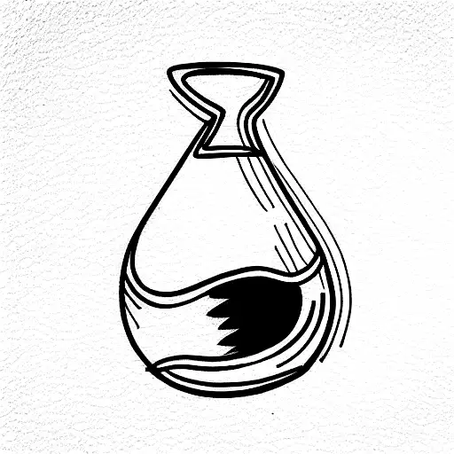 broken vase tattoo design idea