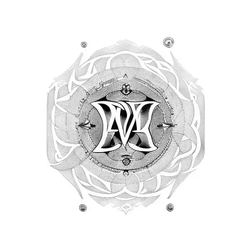 A tattoo design combining the initials of your kids' names (M, Z, C, J, L) in a unique and abstract way tattoo design idea