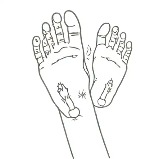 baby hand and feet prints tattoo design idea
