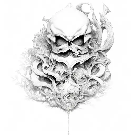 dark fantasy tattoo design idea