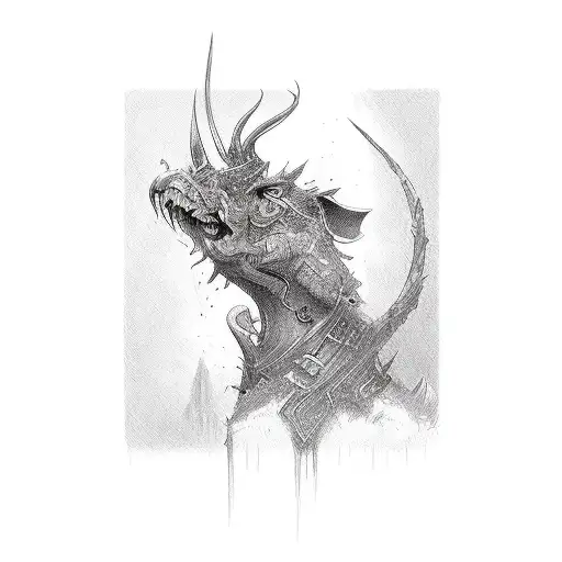 dark fantasy tattoo design idea