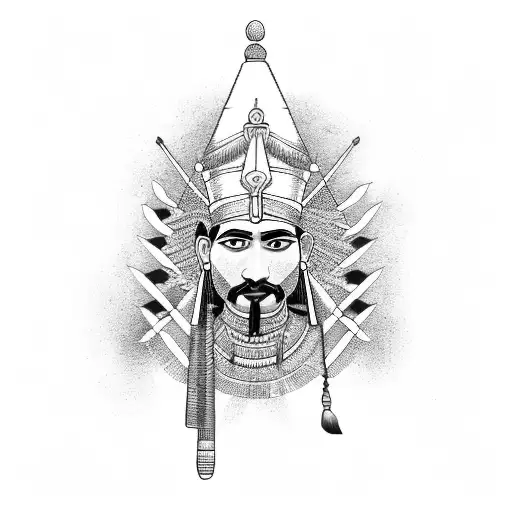 Waiting for the Red Indian King with the King of Egypt tattoo design idea