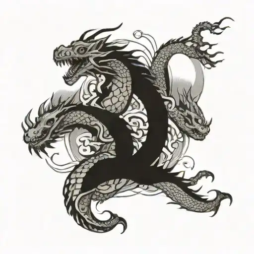 dragon breathes fire at Planet earth tattoo design idea