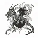 dragon breathes fire at Planet earth tattoo design idea