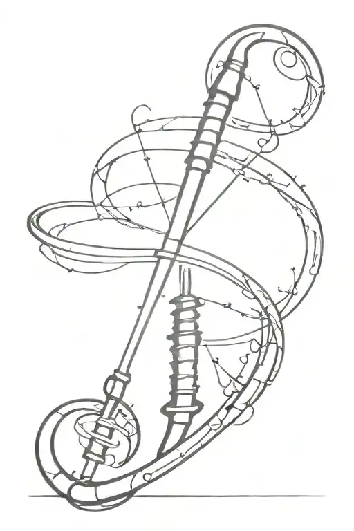 A rapier with DNA double helix tattoo design idea