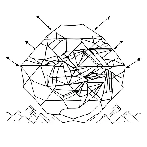 Abstract depiction of the eternal struggle of Sisyphus tattoo design idea