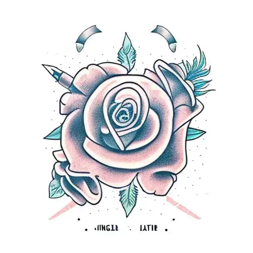 text banner Angelica tattoo design idea