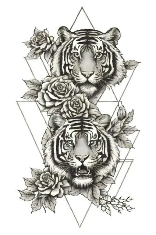 Tiger Mountain Munich Rose Geography tattoo design idea
