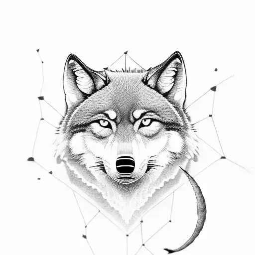 A minimalist black-grey tattoo of a howling wolf with the word 'member' incorporated into the design. tattoo design idea