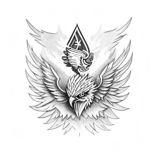fire with a eagle Prometheus  tattoo design idea