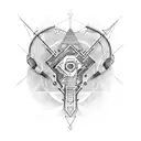 Create a futuristic forearm tattoo, incorporating electronic circuit patterns and computer coding symbols.  tattoo design idea