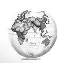 Globe with the words "The World Is Mine" tattoo design idea