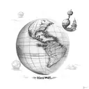 Globe with the words "The World Is Mine" tattoo design idea