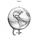 Globe with the words "The World Is Mine" tattoo design idea