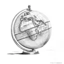 Globe with the words "The World Is Mine" tattoo design idea