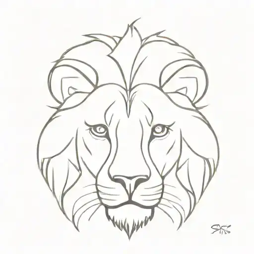 lion face tattoo design idea