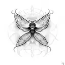 death moth tattoo design idea