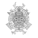 maya calendar with aztec leaders full sleeve tattoo design idea