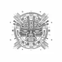 maya calendar with aztec leaders full sleeve tattoo design idea