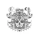 maya calendar with aztec leaders full sleeve tattoo design idea