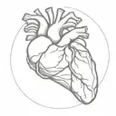 anatomical heart of stone and flesh tattoo design idea