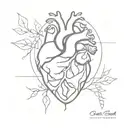 anatomical heart of stone and flesh tattoo design idea