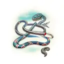 sword with snake tattoo design idea