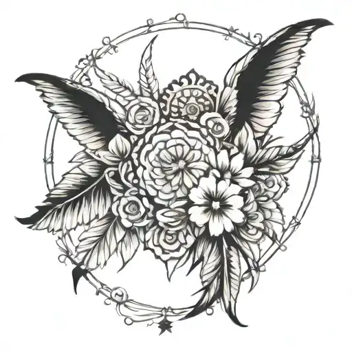 boho, hippie, punk rock inspired tattoo idea tattoo design idea