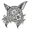 boho, hippie, punk rock inspired tattoo idea tattoo design idea