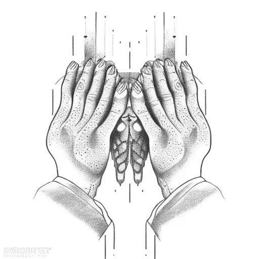 praying hands tattoo design idea