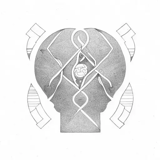 overthinking balance heart and mind tattoo design idea
