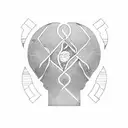 overthinking balance heart and mind tattoo design idea
