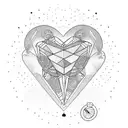 overthinking balance heart and mind tattoo design idea