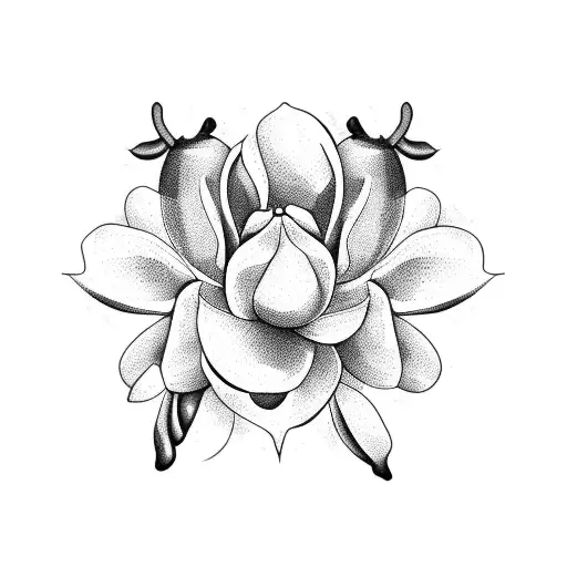 magnolia, pecan, cotton, pears tattoo design idea