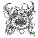 cyberpunk anime girl centipede cyber sigilism tattoo design idea