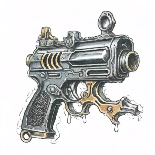 black ops 2  zombie blood ray gun tattoo design idea