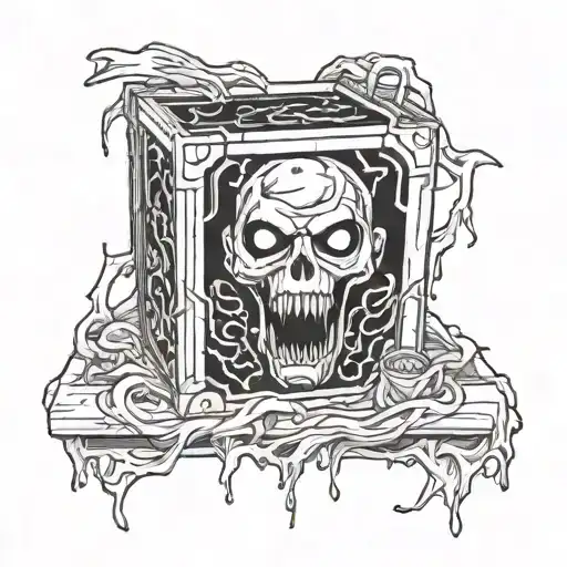 black ops 2  zombie blood mystery box tattoo design idea