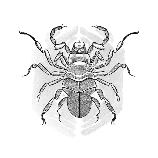 a scorpion holding an aquarium tattoo design idea