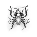 scorpion holding an aquarium tattoo design idea