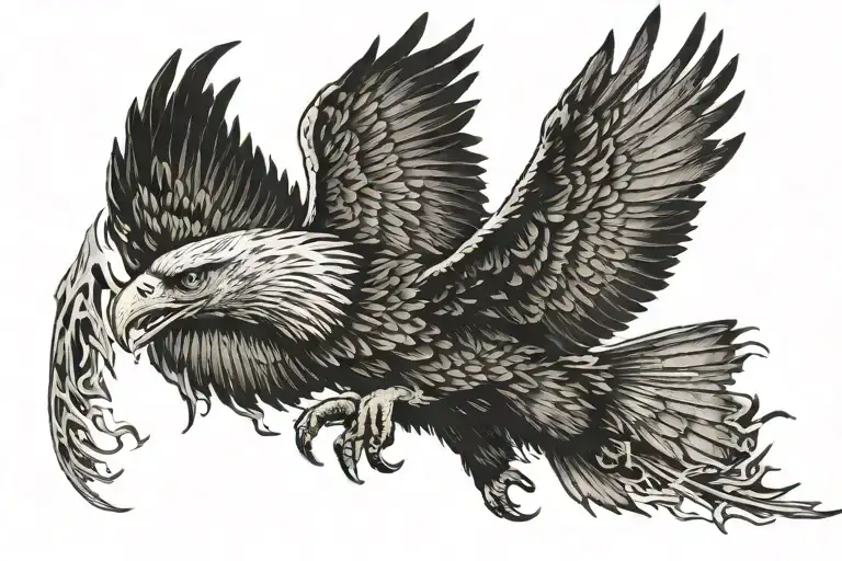eagle flying tattoo design idea