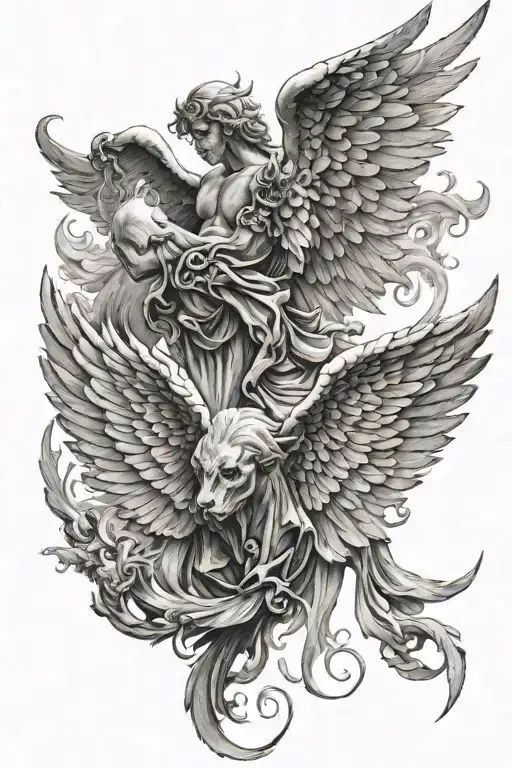 angel devil wings tattoo design idea